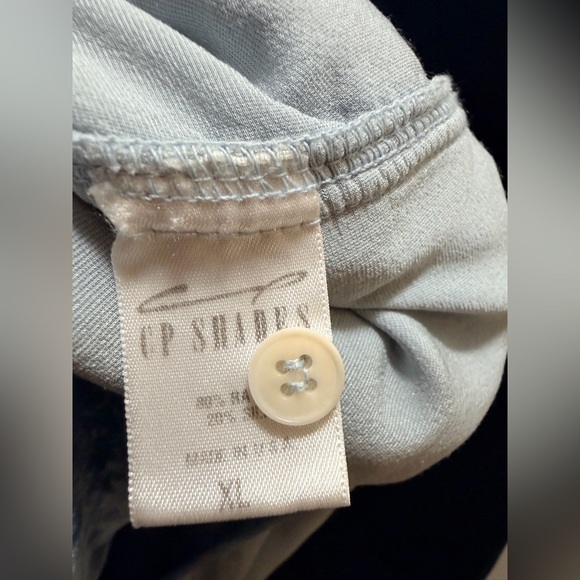 CP Shades Women light blue Velvet Button-Up Shirt XL  Silk Blend Long Sleeve USA - Picture 11 of 11